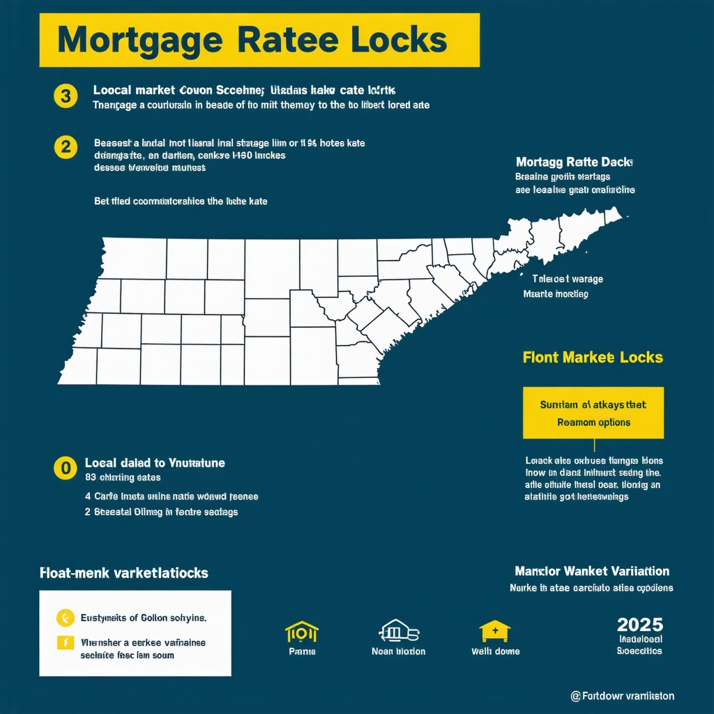 Infographic showing mortgage rate lock timing and strategies for Tennessee homebuyers in 2025
