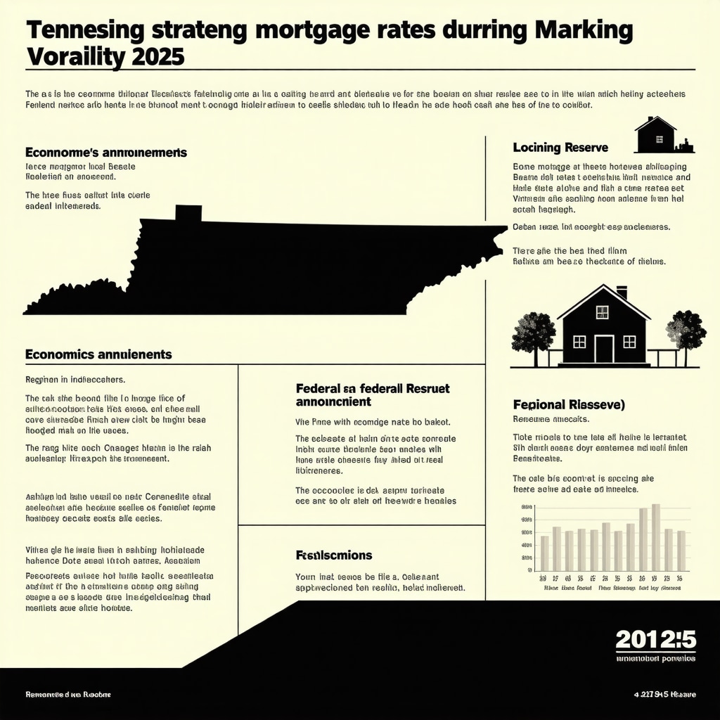 Infographic showing optimal timing for mortgage rate locks in Tennessee with economic indicators and market volatility