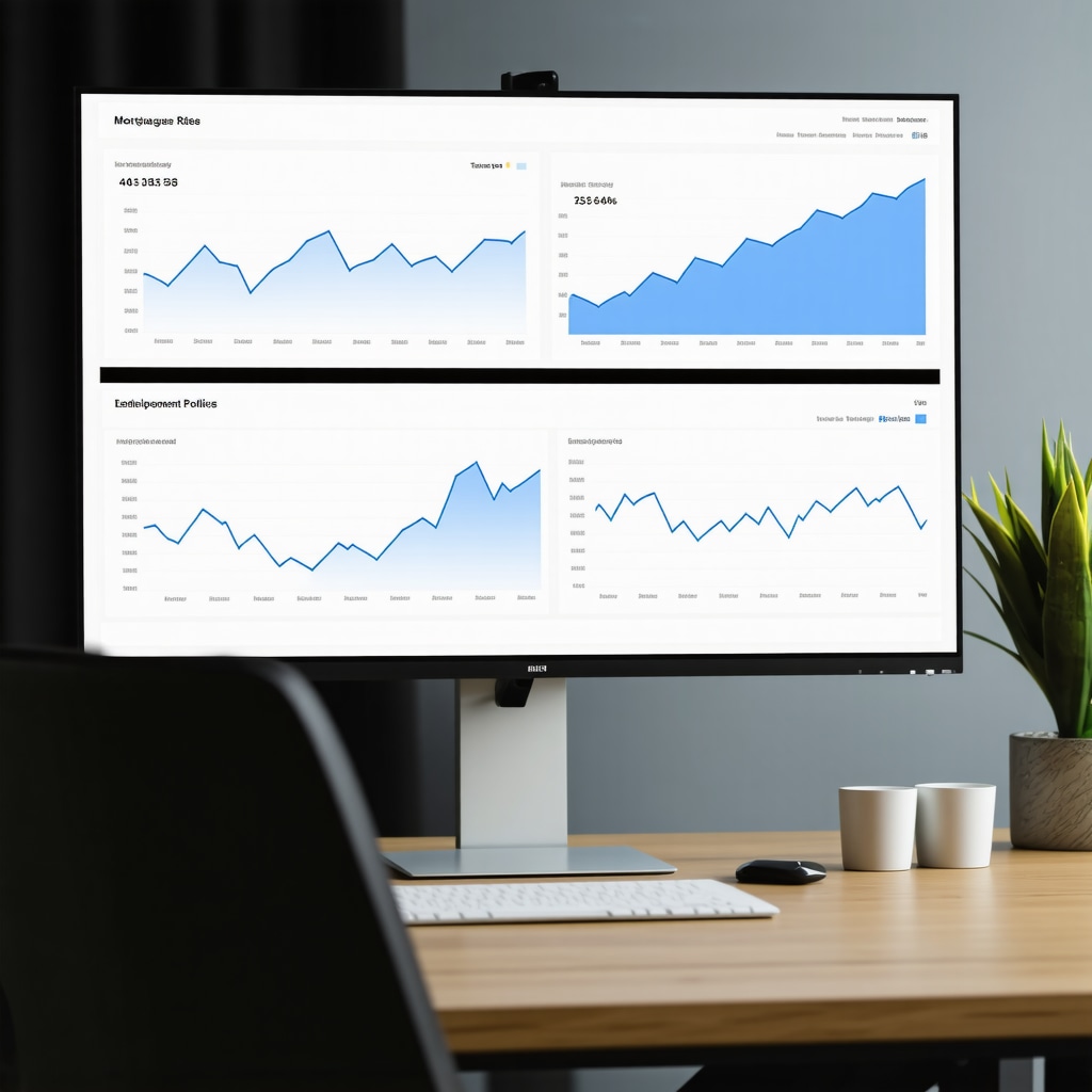 Dashboard showing mortgage rate prediction analytics including economic indicators relevant to Tennessee investment properties