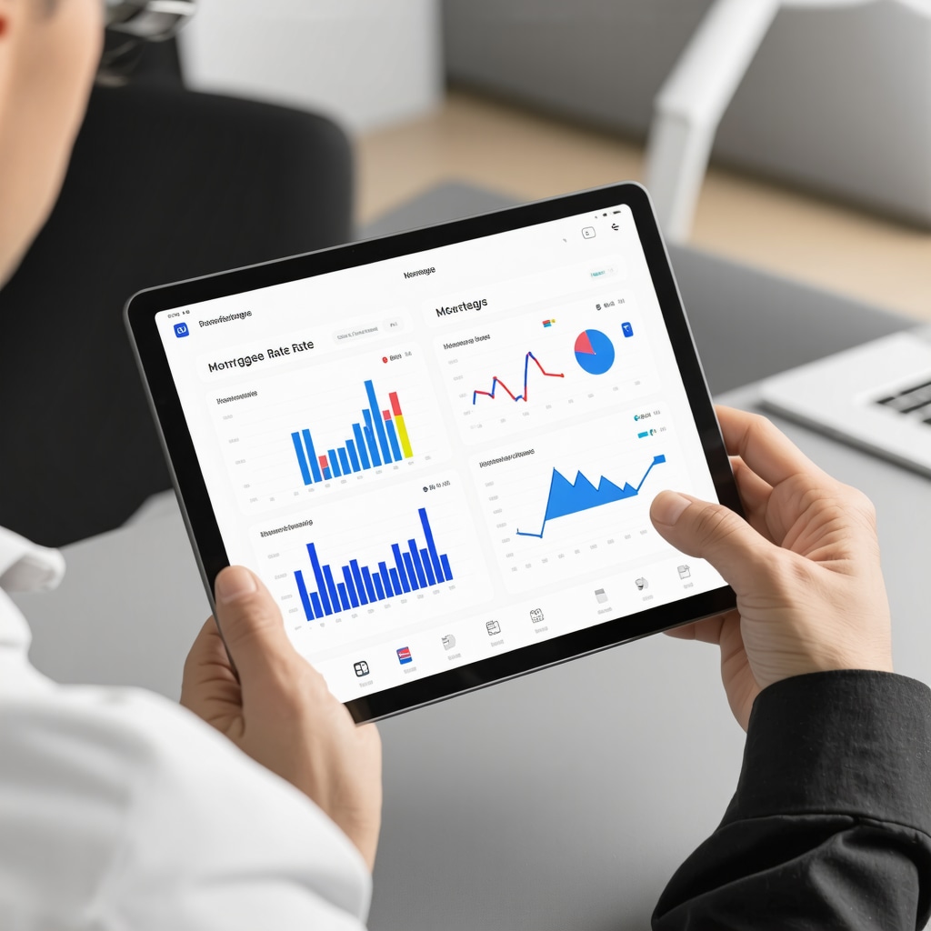 Digital dashboard illustrating predictive mortgage rate analytics with Tennessee economic and housing market data