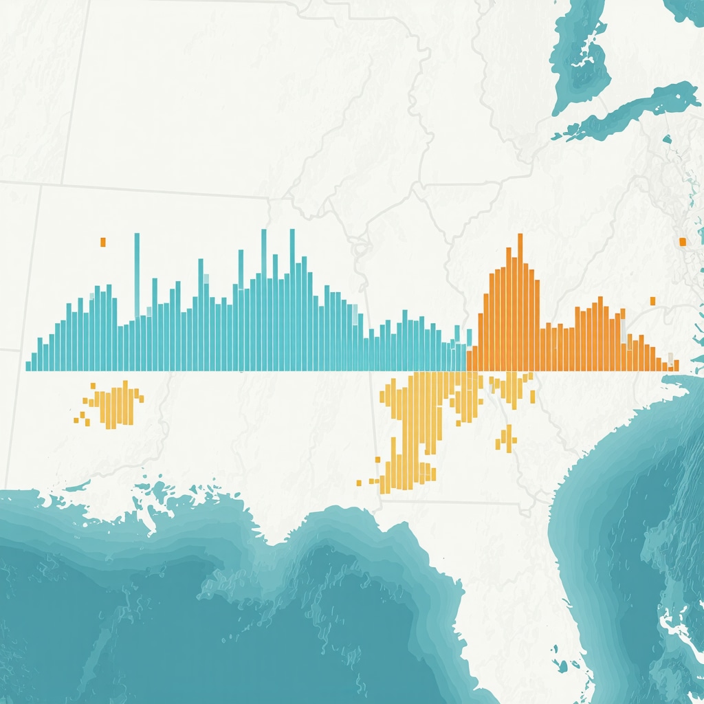 Digital dashboard showing mortgage rate trends and predictive analytics over Tennessee map