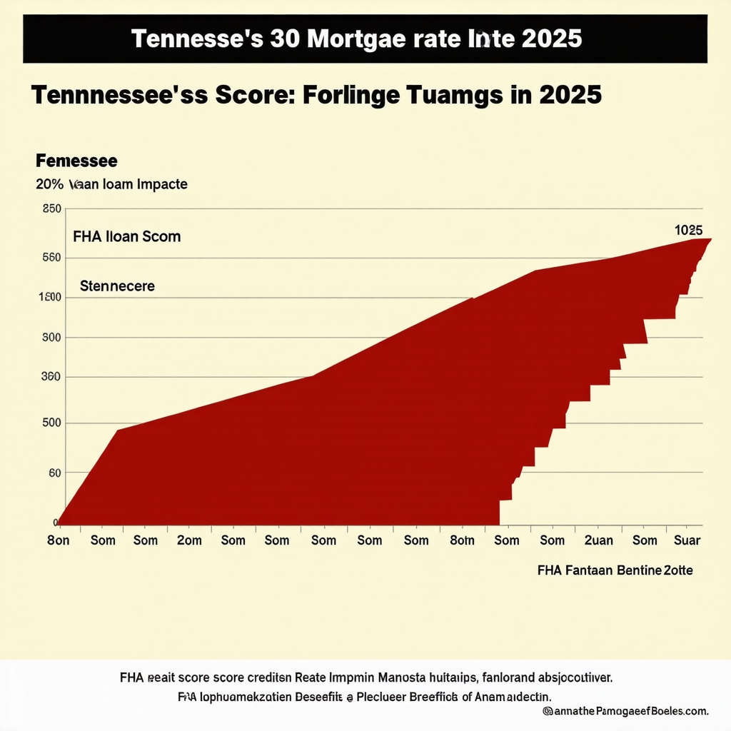Graph showing Tennessee's 30-year mortgage rate fluctuations in 2025 highlighting credit score influence and FHA loan advantages