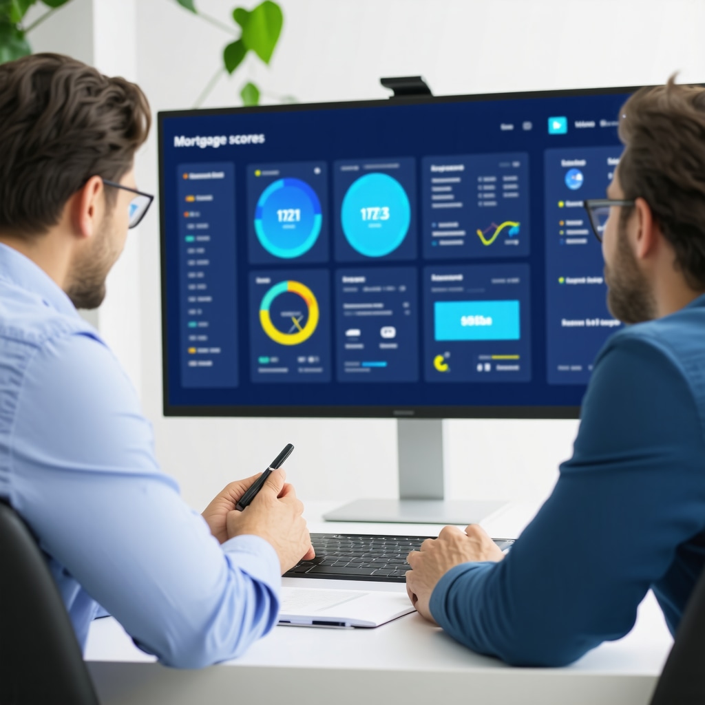 Tennessee homebuyer consulting mortgage expert with digital mortgage tools in modern office