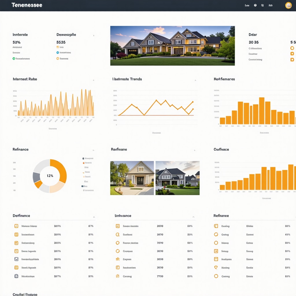 Graphical dashboard displaying Tennessee housing market analytics and mortgage rate trends