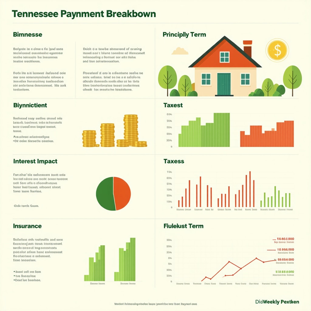 Infographic illustrating Tennessee mortgage payment components and biweekly payment benefits