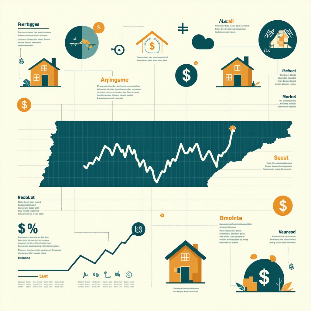 Graph showing Tennessee mortgage rates alongside economic and housing market data