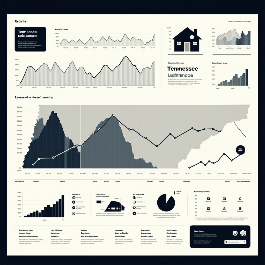Infographic illustrating refinancing analytics, LTV ratios, and behavioral finance concepts for Tennessee homeowners
