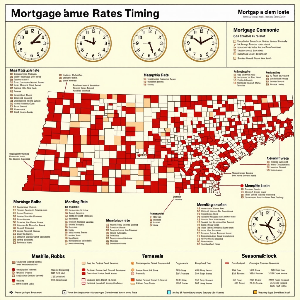 Map of Tennessee with highlighted economic hubs and mortgage rate fluctuation indicators