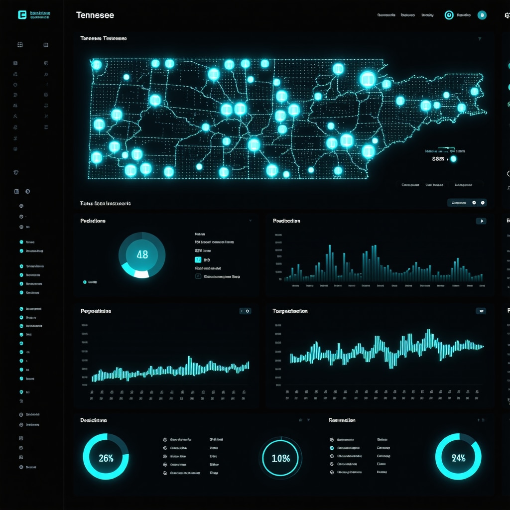 Dashboard showing AI predictions and analytics for Tennessee investment property mortgages