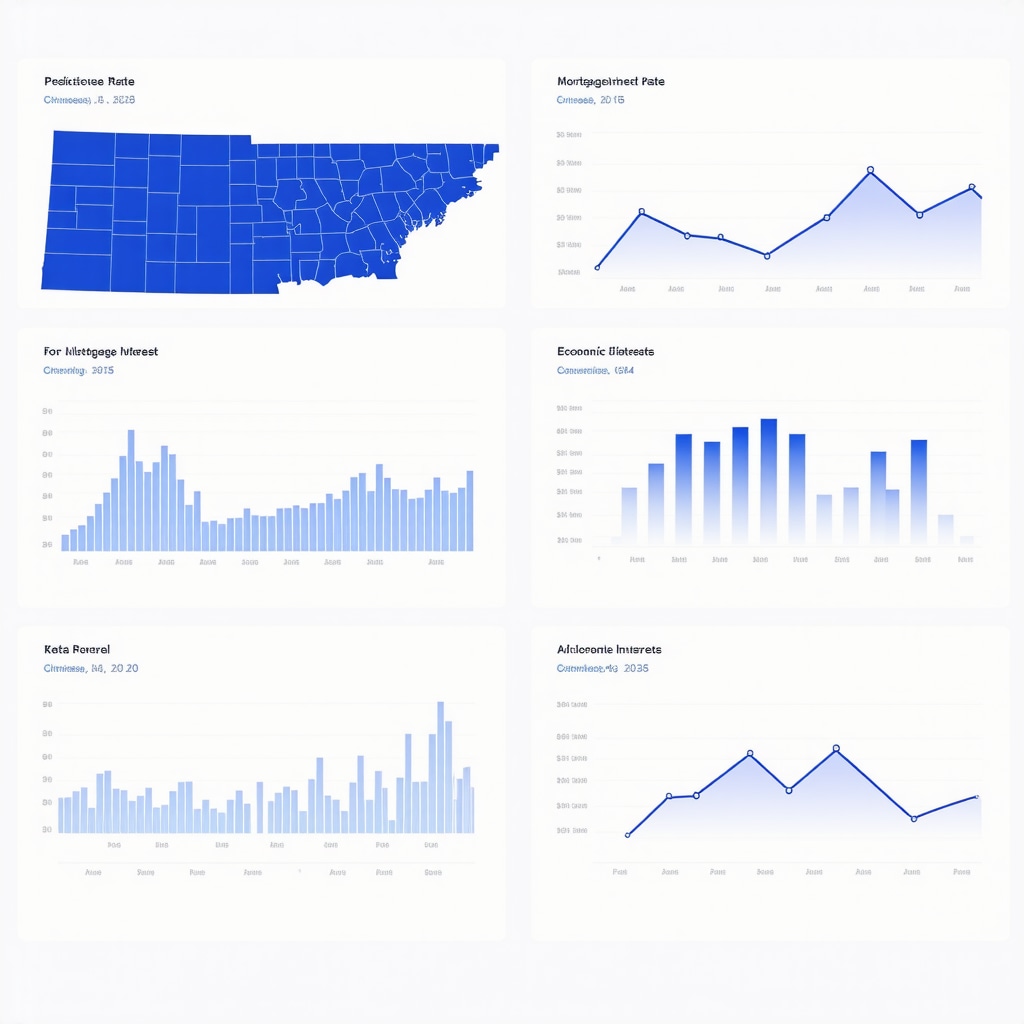 Dashboard showing predictive mortgage interest rates with Tennessee economic indicators