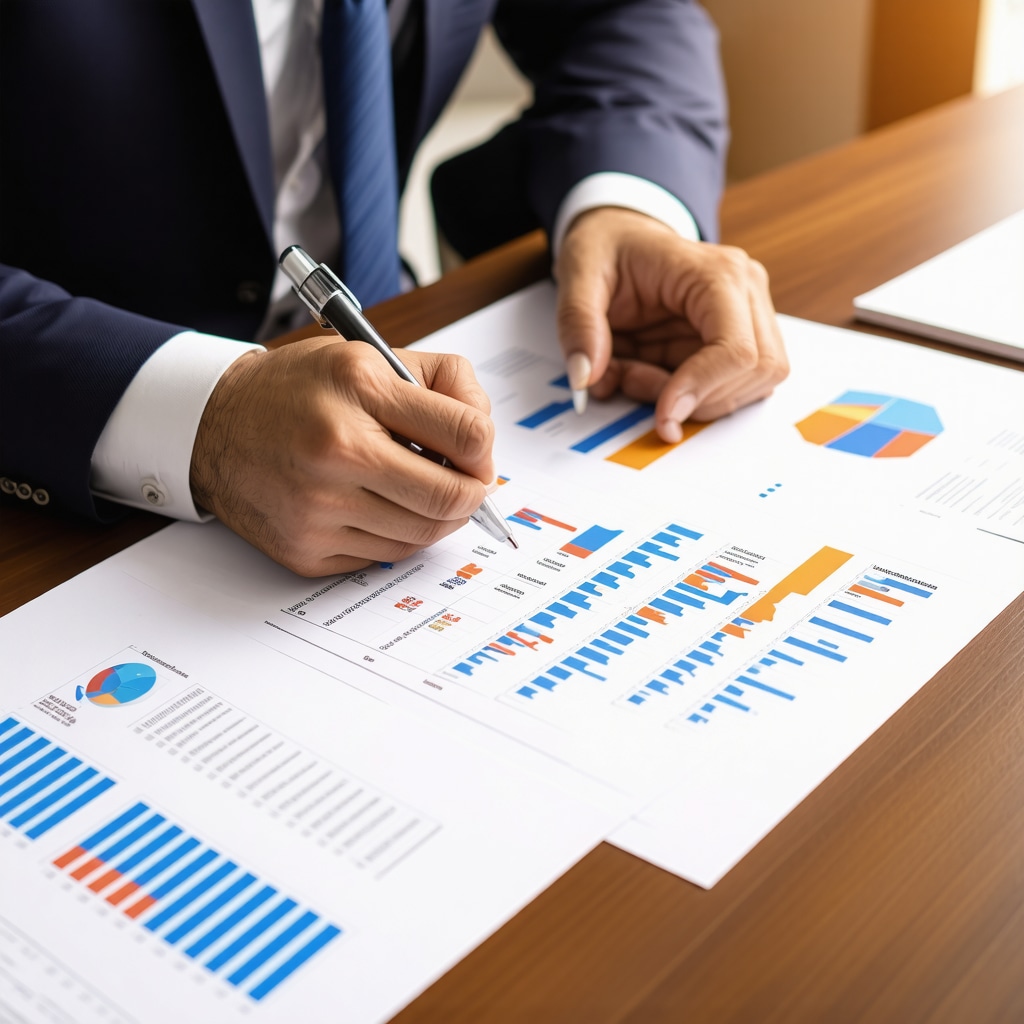 Financial advisor providing mortgage advice to a client in Tennessee with charts and documents
