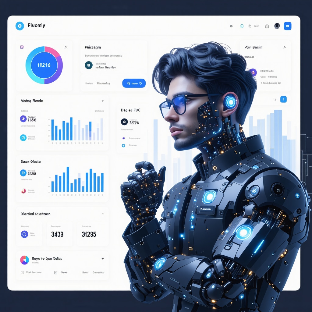AI-powered mortgage platform with analytics and blockchain visual elements