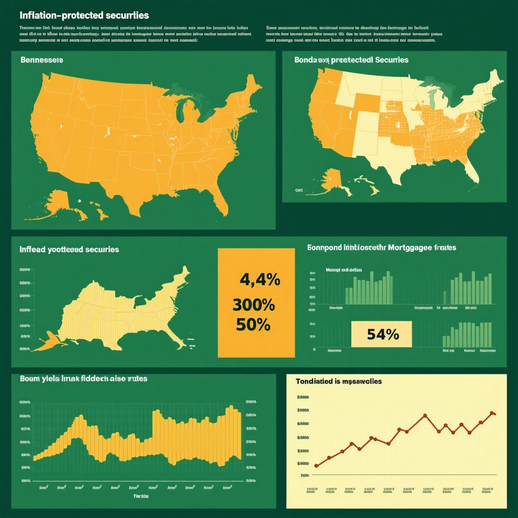 Infographic depicting correlation among inflation-protected securities, bond yields, and mortgage rates in Tennessee