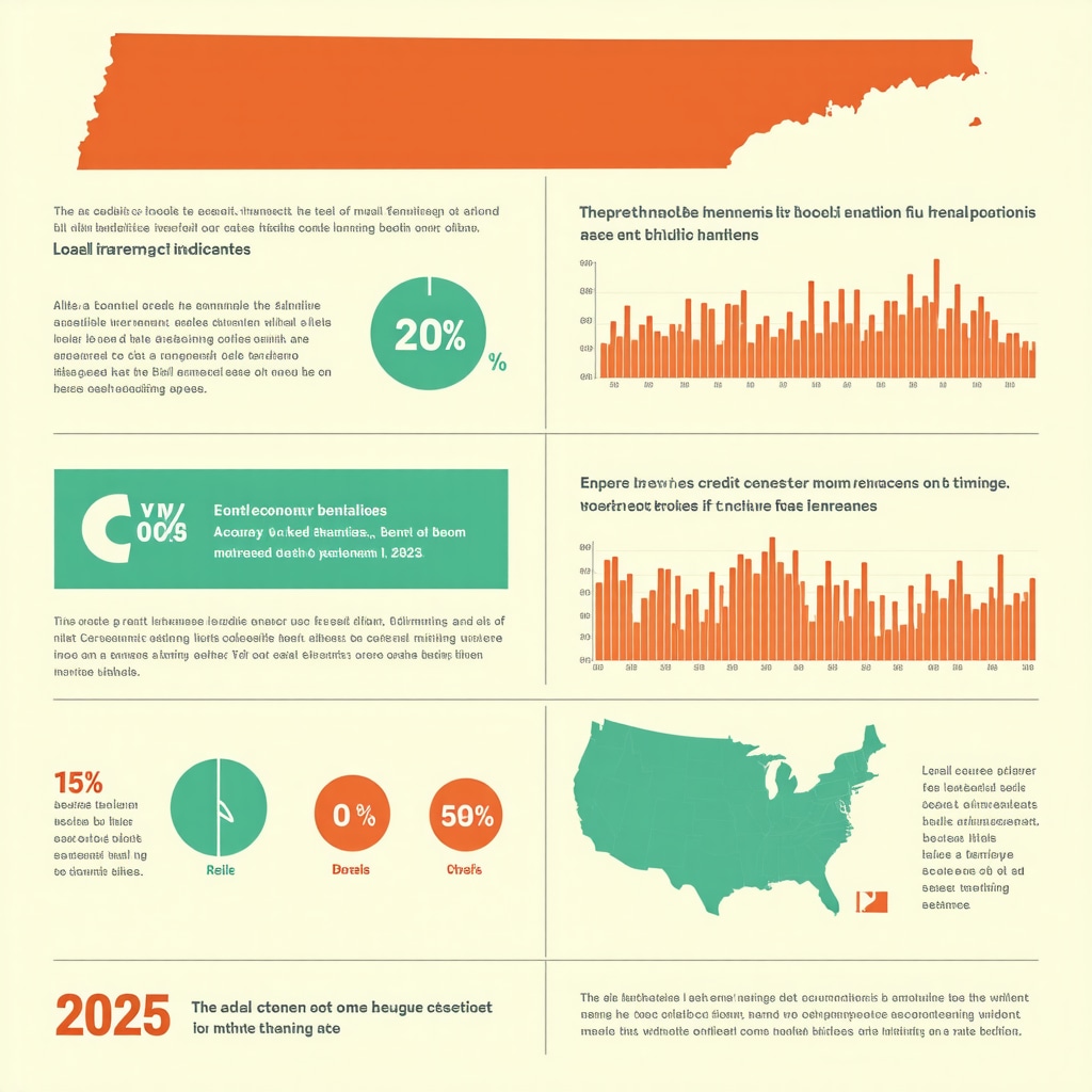 Infographic showing credit behavior, economic indicators, and mortgage rate lock timing effects on Tennessee mortgage rates with broker insights