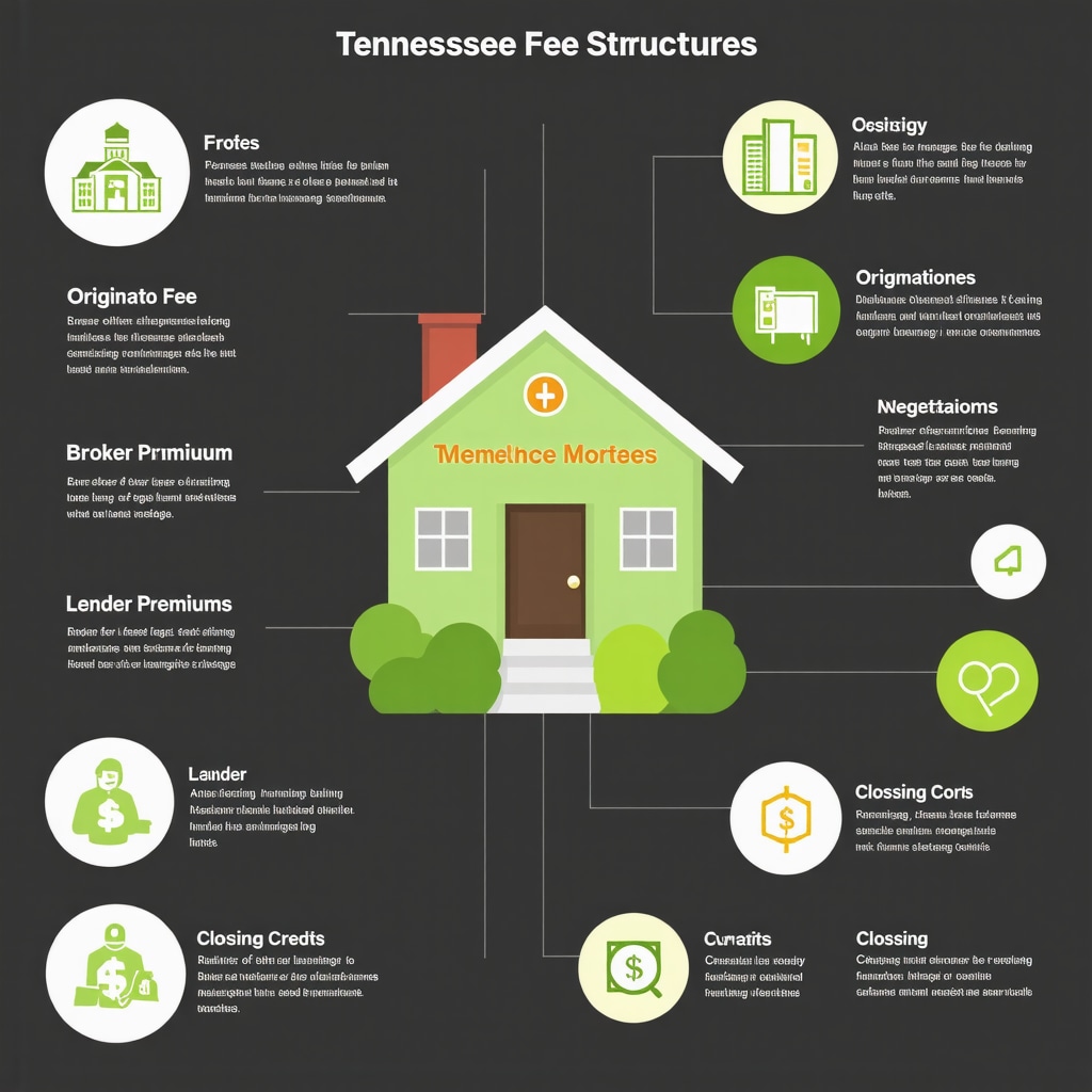 Detailed infographic showing Tennessee mortgage fees, broker and lender compensation, and tips for negotiating better mortgage terms