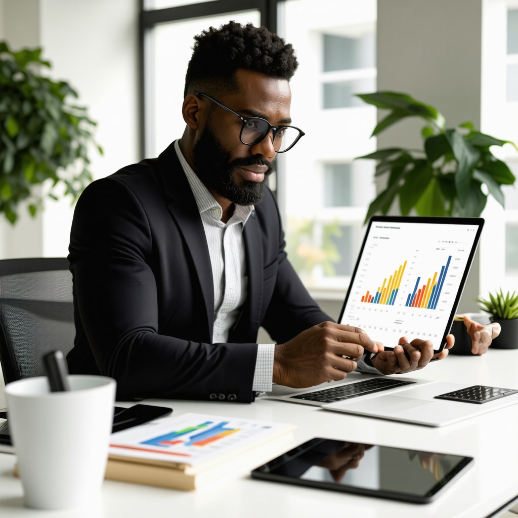 Real estate investor reviewing Tennessee mortgage data on digital devices