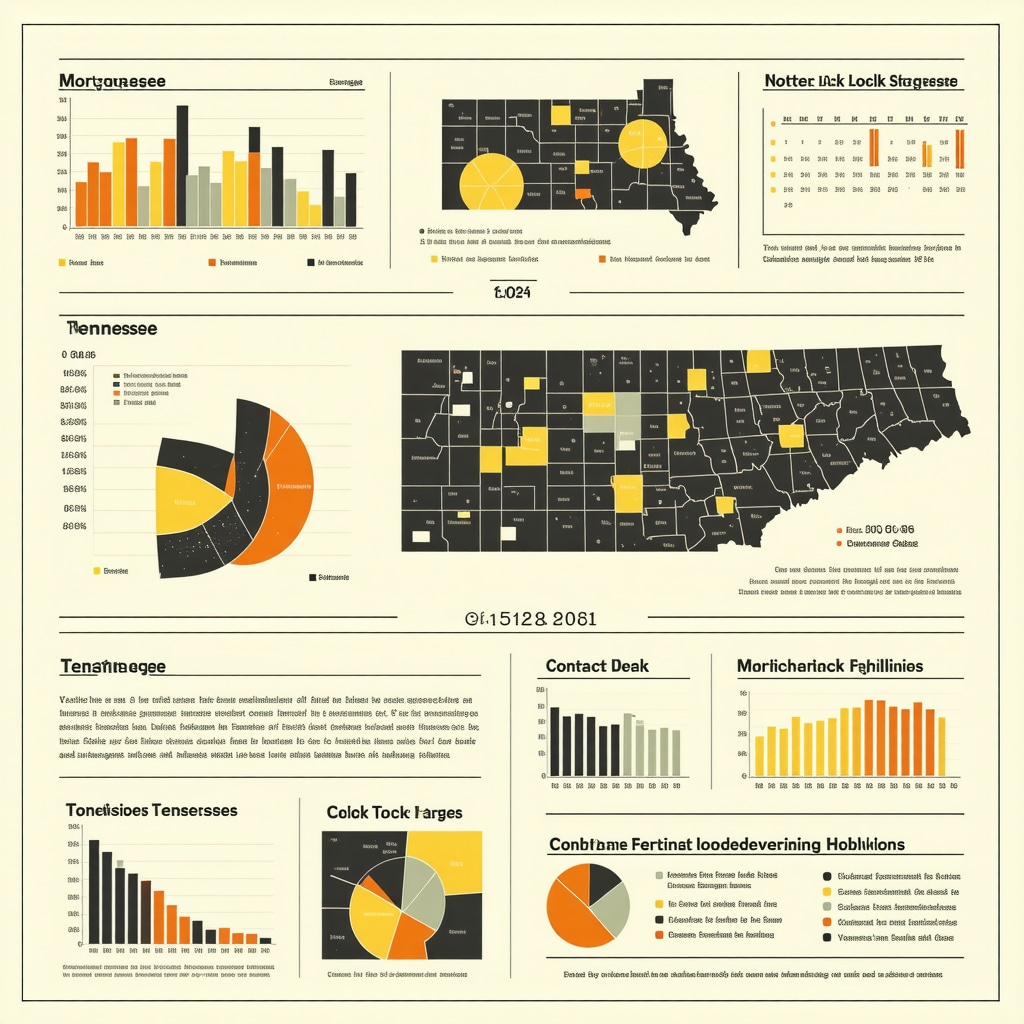 Infographic showing predictive analytics, timing calendars, and mortgage contract clauses for Tennessee mortgage rate locks in 2025