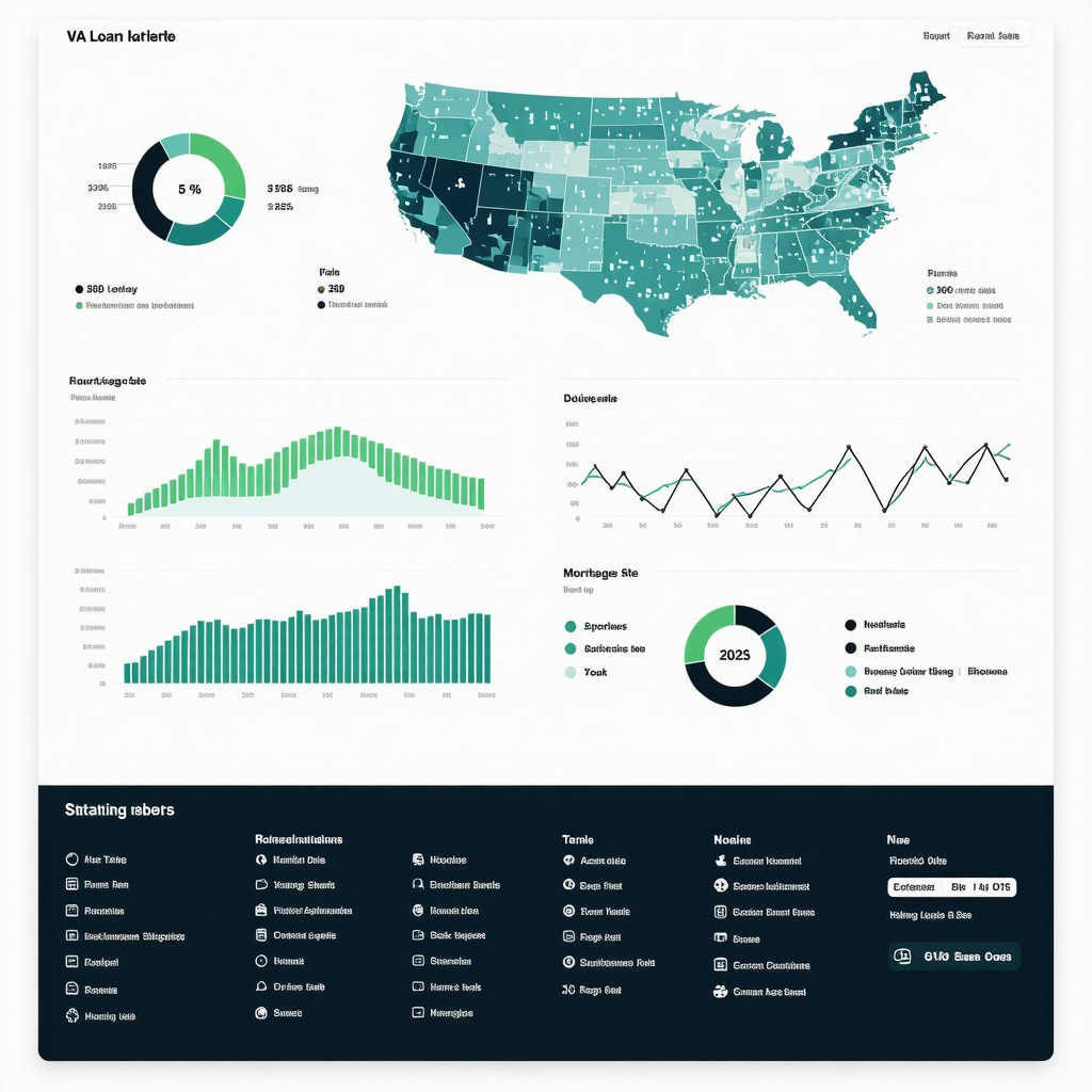 Dashboard displaying mortgage rate trends and housing market data for Tennessee VA loans