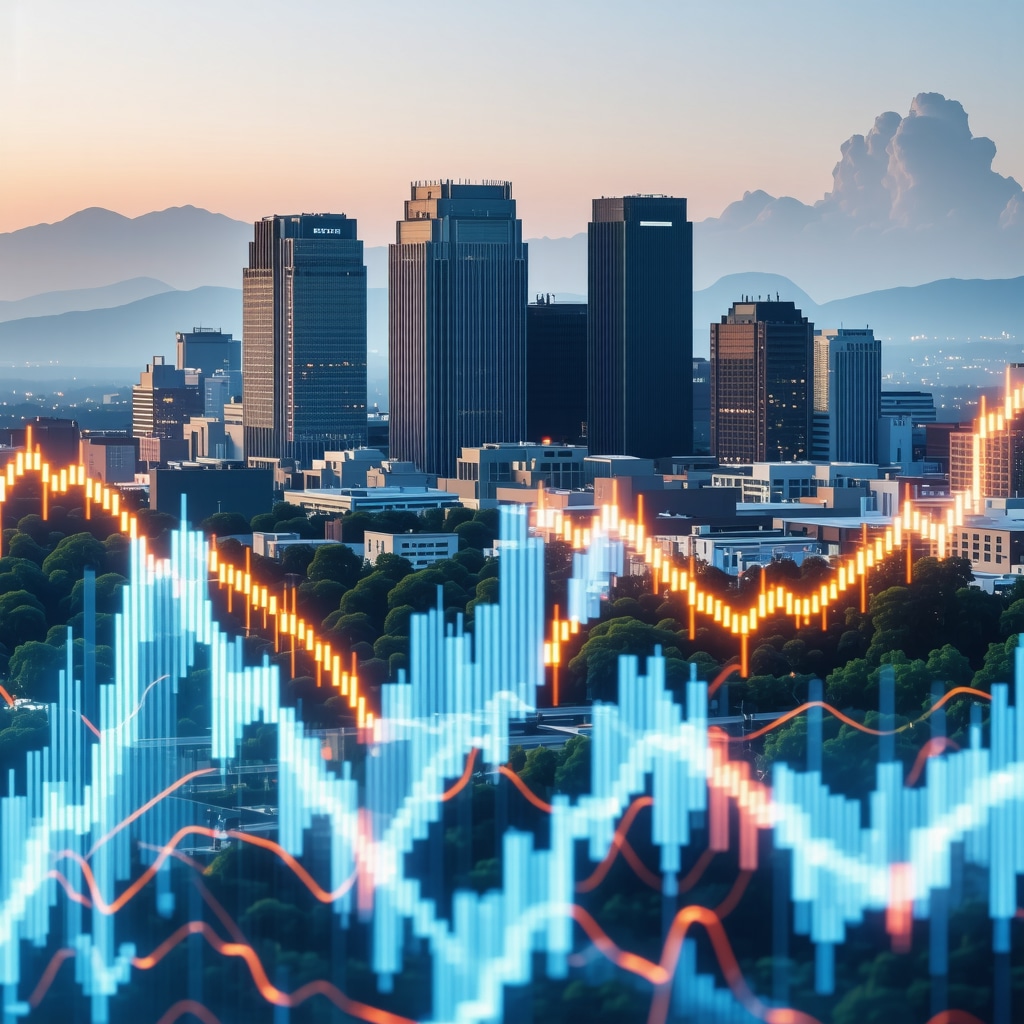 City skyline with financial graphs illustrating Tennessee economic growth in 2025