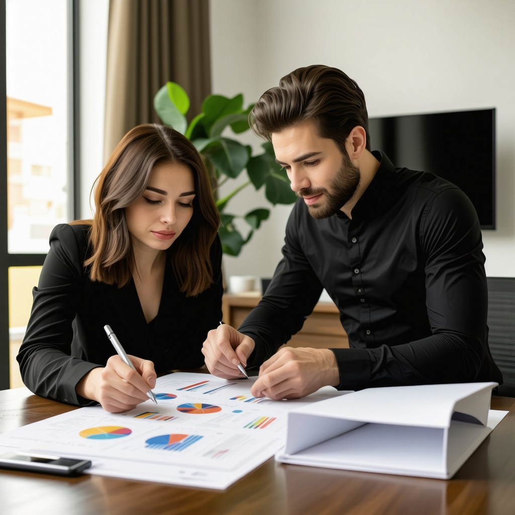 A Tennessee homebuyer discussing mortgage options with a financial advisor in a modern office setting.