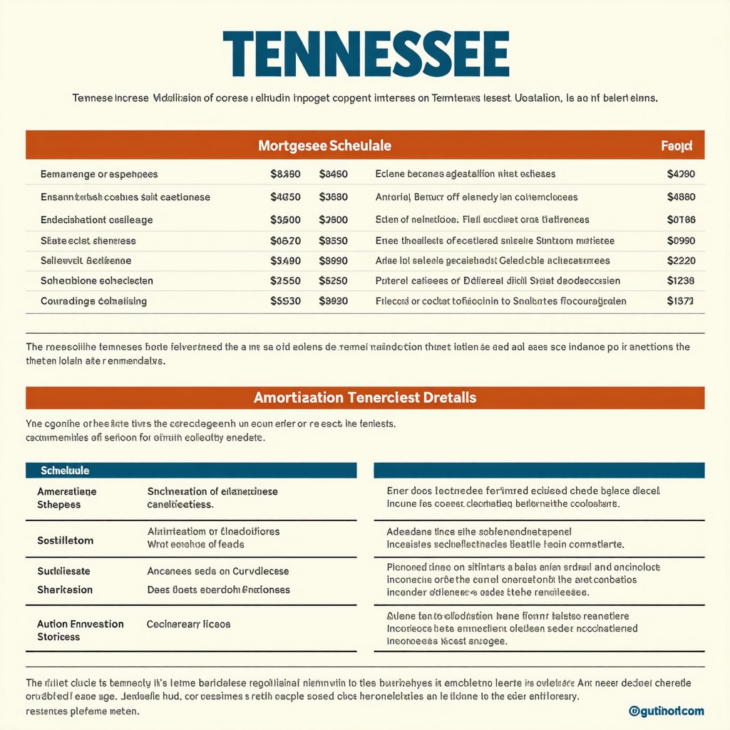 Infographic illustrating detailed Tennessee mortgage interest calculation process and regional considerations.
