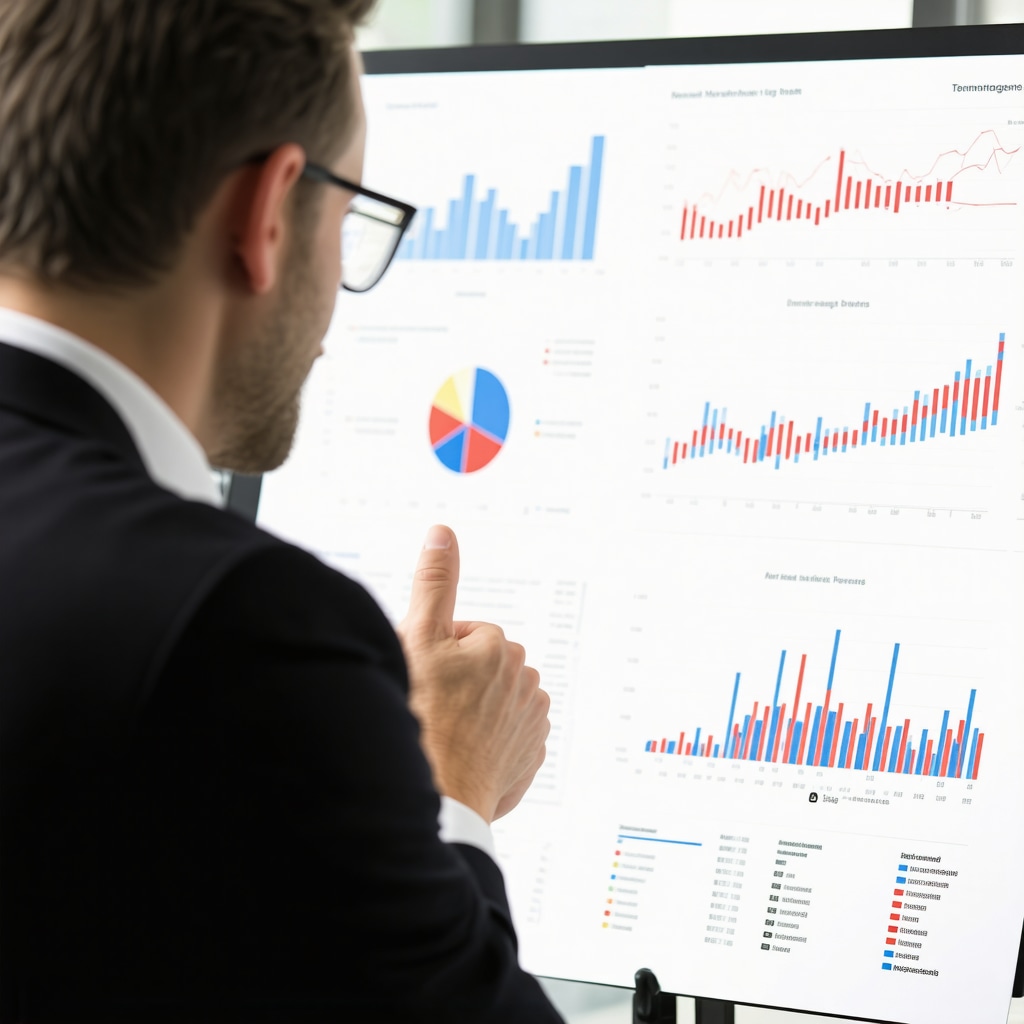 Mortgage broker analyzing Tennessee economic data with client in office