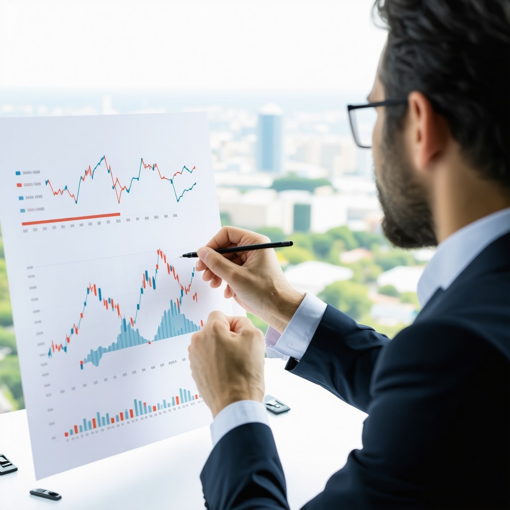 Financial advisor analyzing mortgage charts in Tennessee.