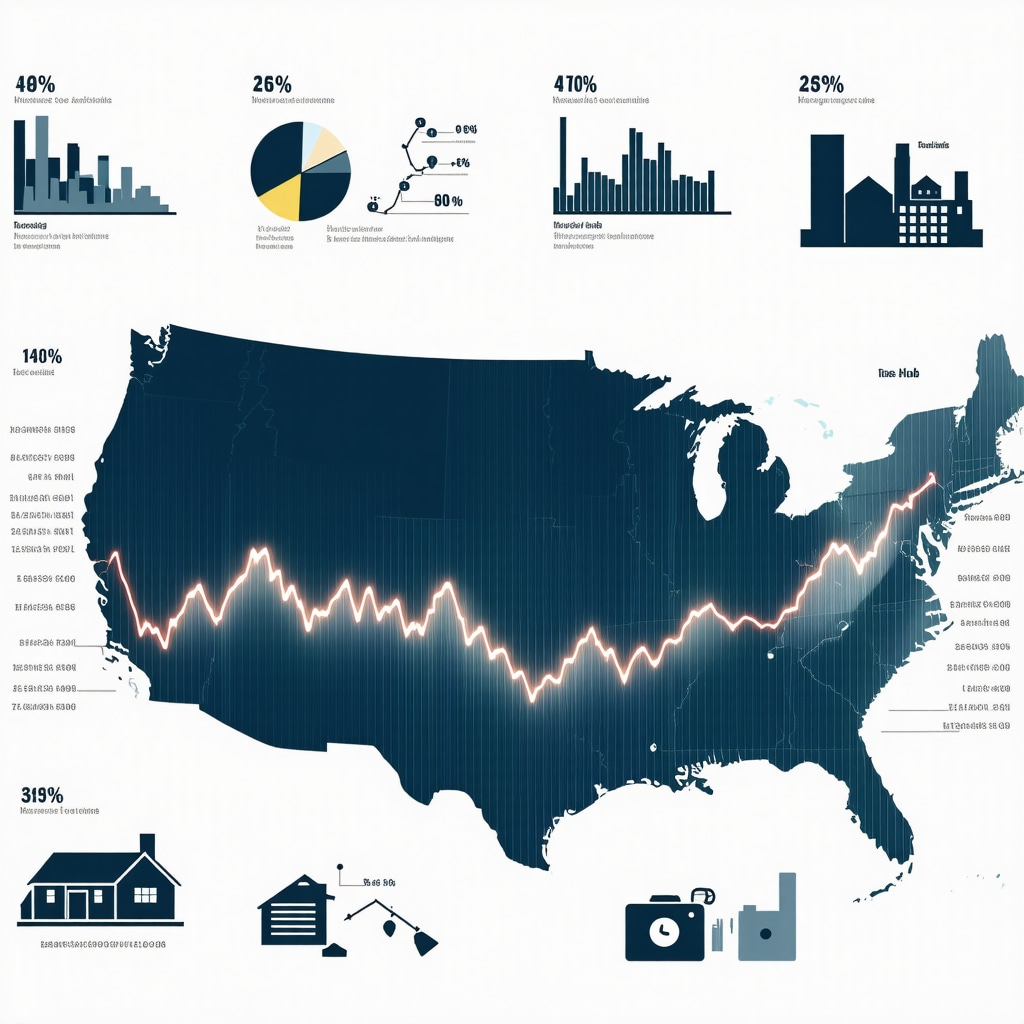 Infographic depicting Tennessee map with mortgage rate graphs and local economic indicators