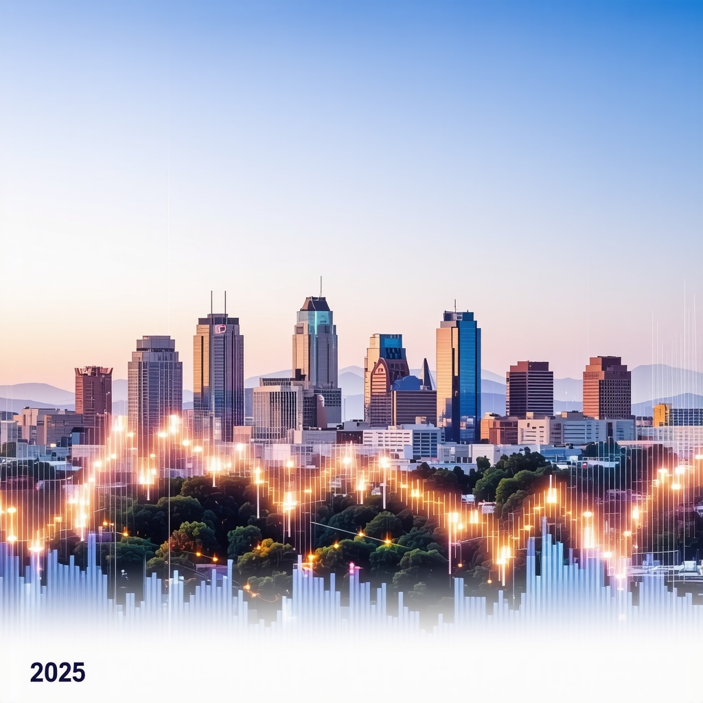 City skyline of Tennessee with financial graphs indicating mortgage trends in 2025.