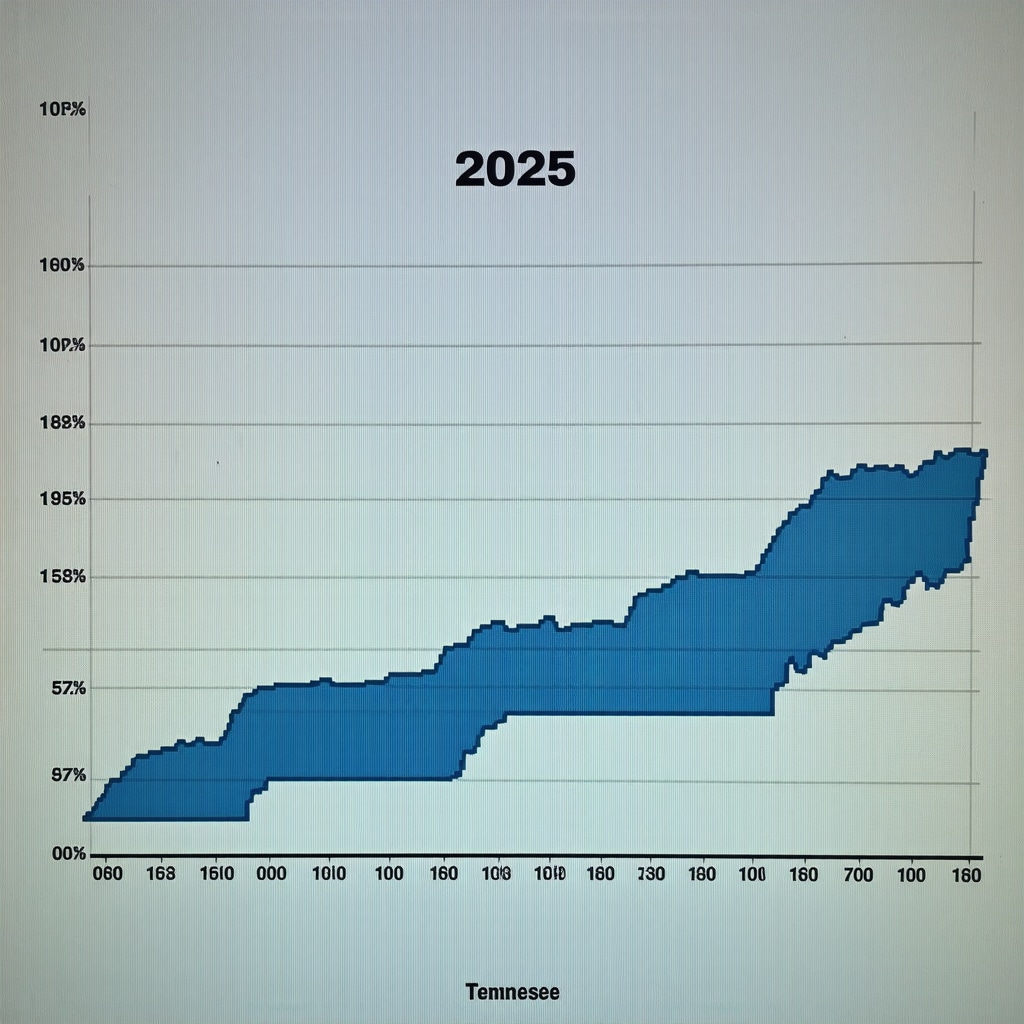 Line graph illustrating fluctuations in Tennessee mortgage interest rates in 2025