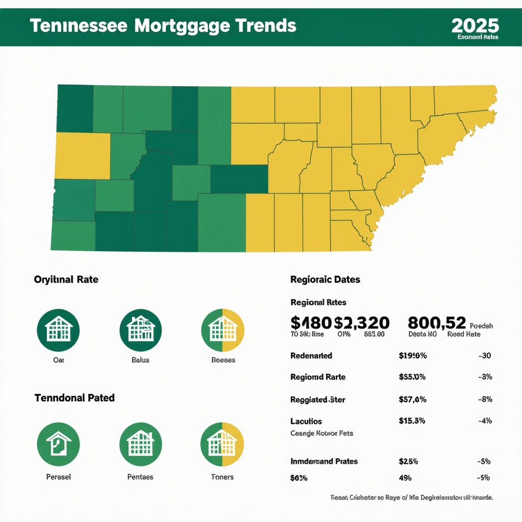 Infographic illustrating Tennessee mortgage rates and economic factors in 2025