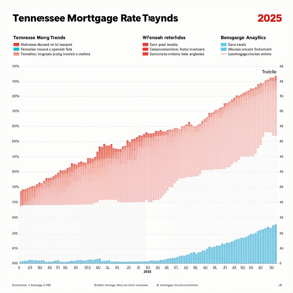 Graph showing mortgage rate trends in Tennessee with economic indicators like Treasury yields and employment data.