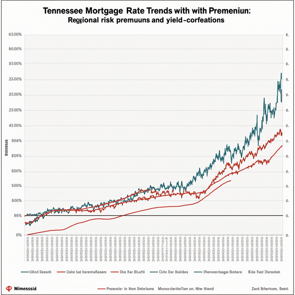 Graph depicting Tennessee mortgage rate fluctuations alongside regional economic indicators and bond yields.