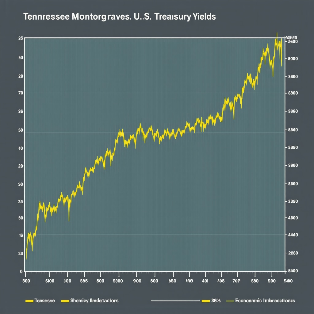 Chart illustrating Tennessee mortgage rates in relation to treasury yields and regional economic data