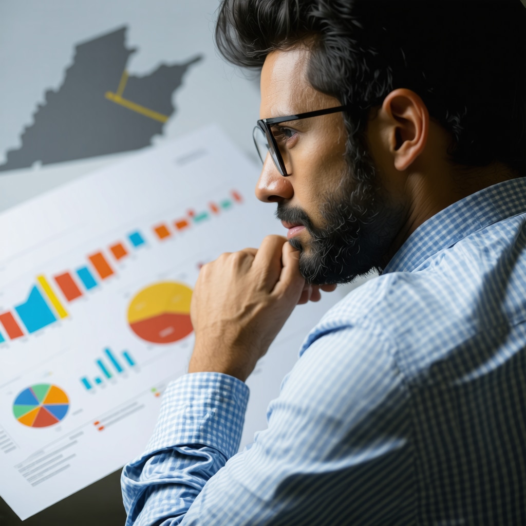 Investor studying Tennessee real estate market trends with charts and maps
