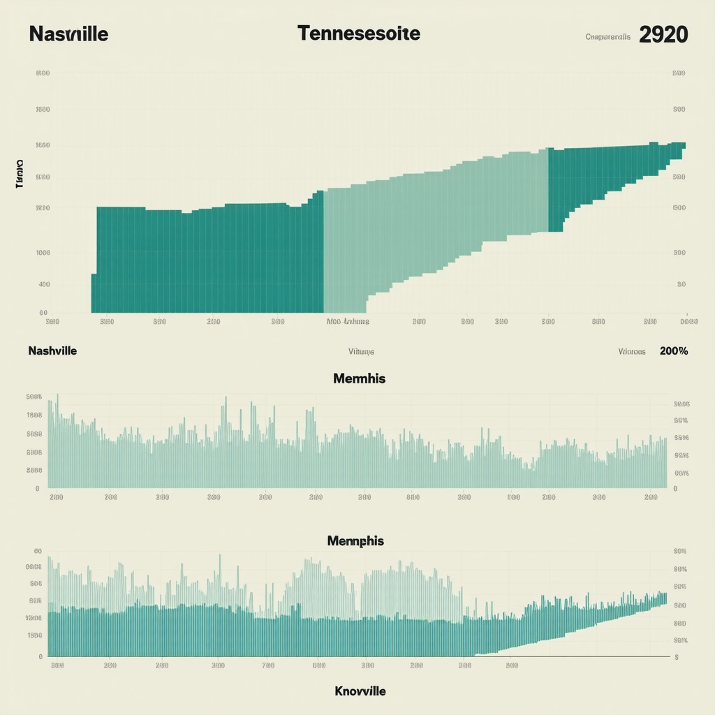 Economic growth charts of Tennessee's major cities with trend lines and data points