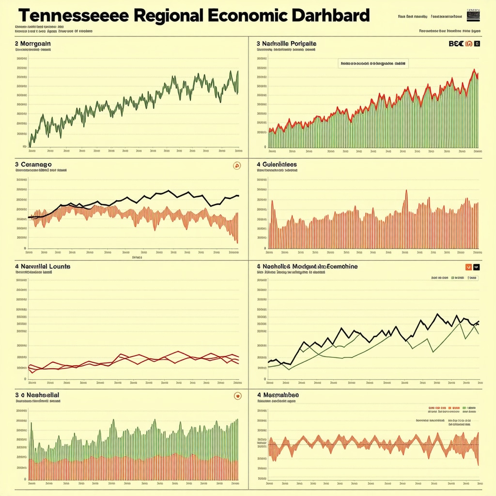 Dashboard illustrating Tennessee economic growth and mortgage rate trends for 2025