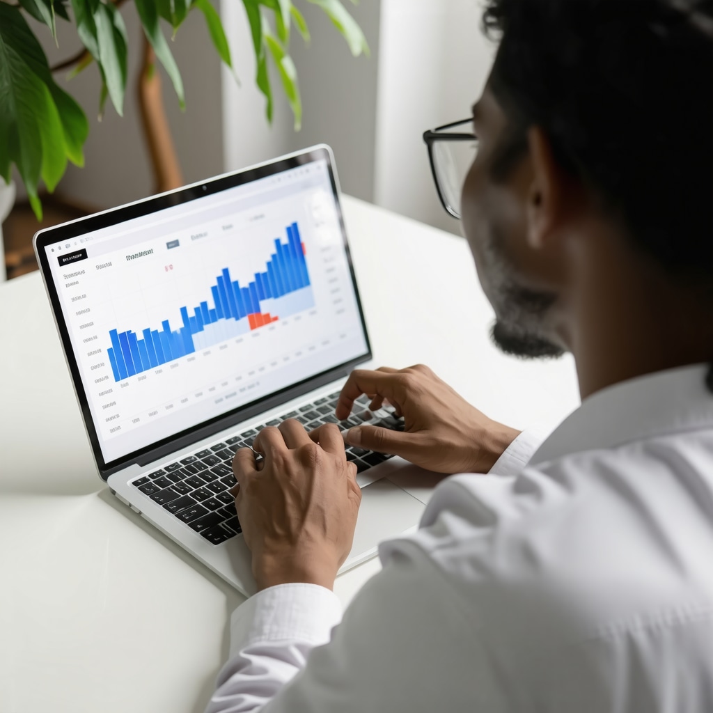 Person studying Tennessee mortgage interest rate charts on a laptop.