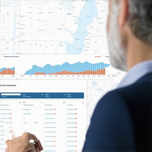 Expert mortgage advisor analyzing Tennessee market data Financial advisor reviewing Tennessee mortgage data on a digital screen.