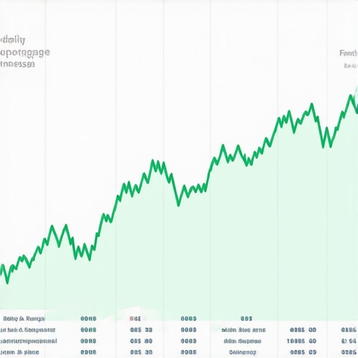 A line graph illustrating daily mortgage rate changes over a month in Tennessee