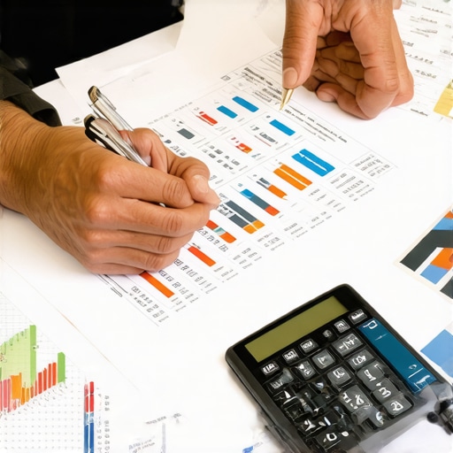 Tennessee Homeowner Analyzing Mortgage Data Homeowner reviewing mortgage documents and interest rate charts in Tennessee.