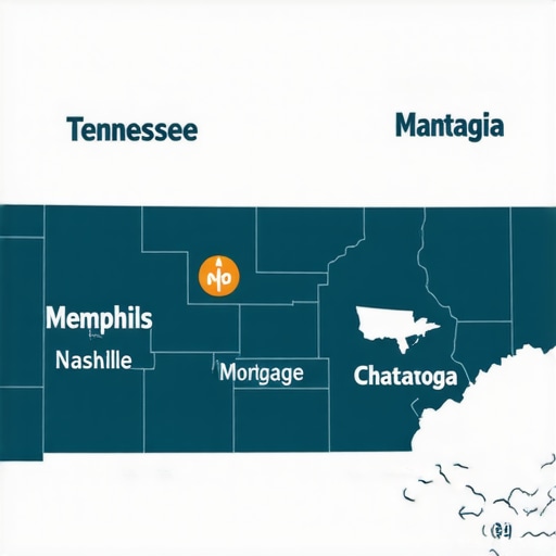 Tennessee Mortgage Market Overview 2025 Map of Tennessee showing key cities with mortgage symbols and trends.