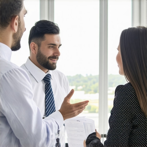 Mortgage broker advising client on loan options in Tennessee