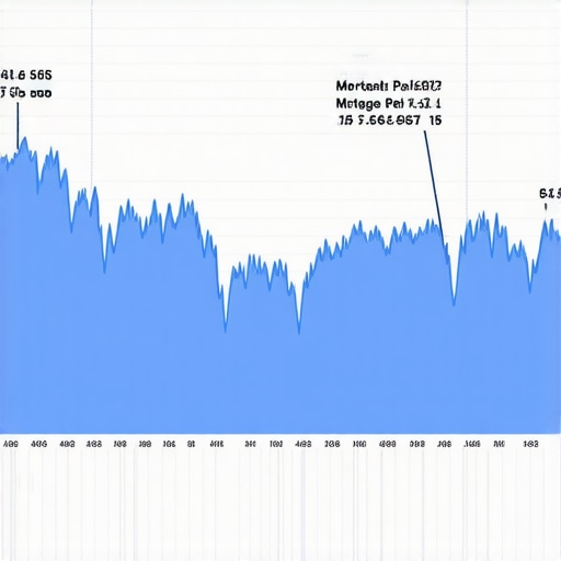 Graph illustrating Tennessee mortgage rate fluctuations over the past year highlighting optimal locking points.