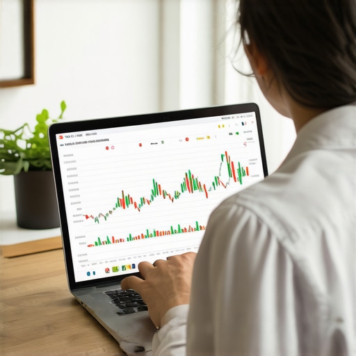 Person analyzing mortgage rate charts and economic news on a laptop