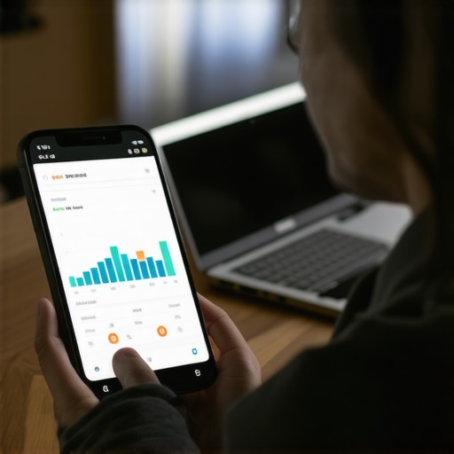Mortgage Management Tools in Action Person monitoring mortgage rate updates on mobile and computer.