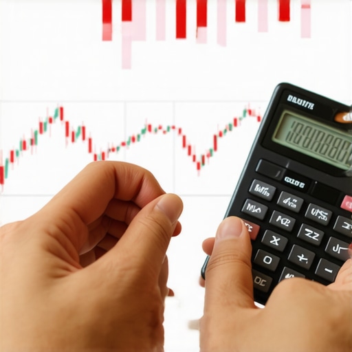 Person using a laptop to compare mortgage rates with charts and calculator.