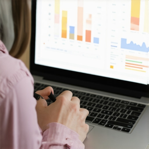 Person analyzing mortgage data on a laptop with graphs and charts