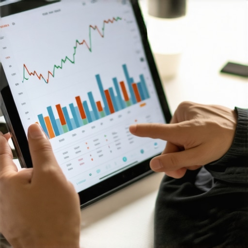 A person monitoring mortgage rate trends on a tablet device, illustrating modern mortgage management.