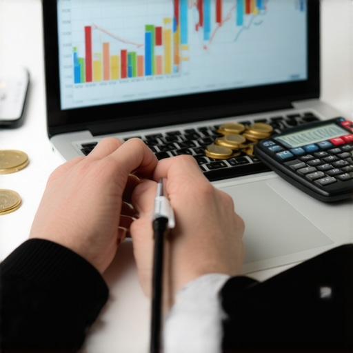 Person reviewing mortgage rate charts on a laptop for financial planning.